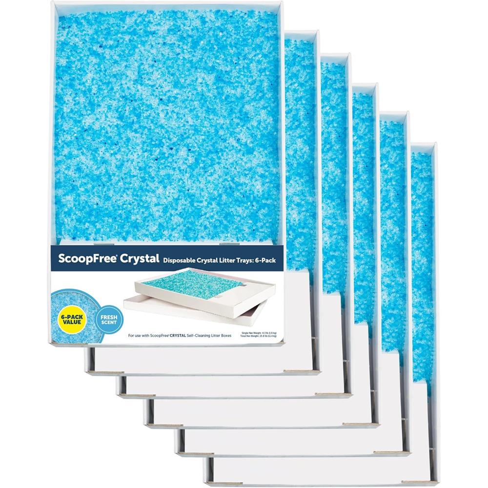 PetSafe ScoopFree Crystal Disposable Litter Tray, Fresh Scent, 6-Pack